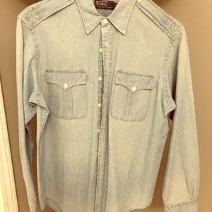 Ralph Lauren lightweight denim/chambray bottom up.